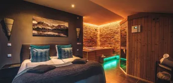 Apartmá wellness s vířivkou a finskou saunou