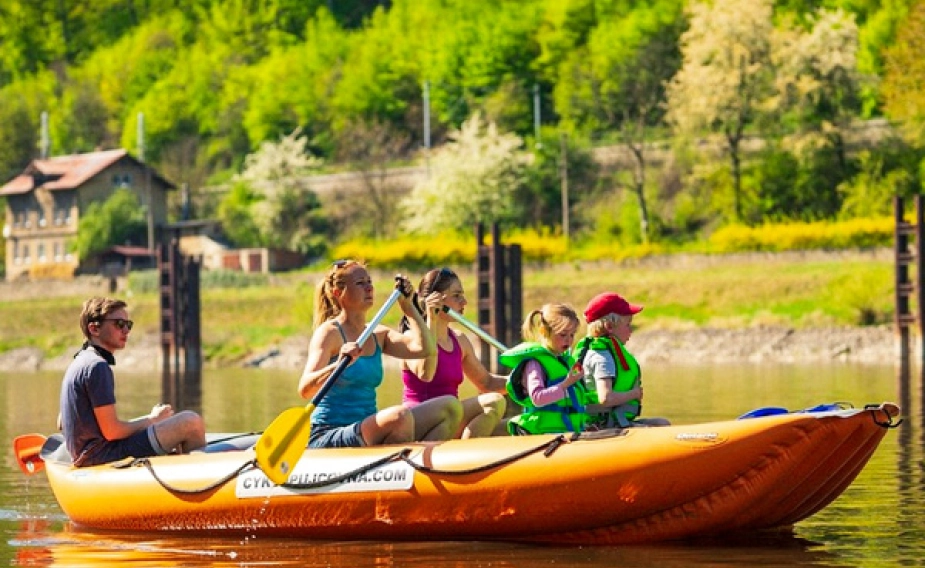 Kanoe a rafty na Labi s možností návratu na kole